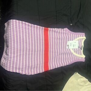 Striped purple white knit tank dress CC